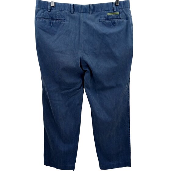 Hiltl The Ultimate Trousers Blue Flat Front Cotton Dress Pants Size 38 x 26 - Picture 7 of 12